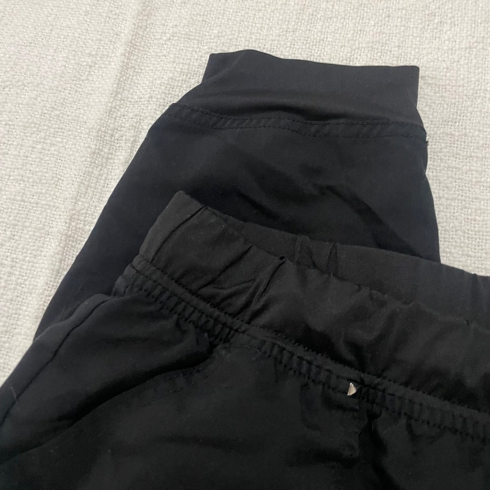 Lucy Black Wide Leg Activewear Pants Women S Short Zipper Pockets Stretch - Picture 8 of 10
